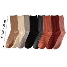 Load image into Gallery viewer, Calcetines de algodón acanalados de 3 pares para mujer - Ozerty