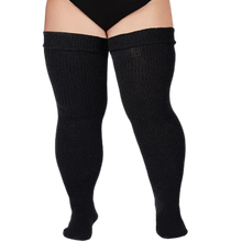 Cargar imagen en el visor de la galería, Medias musleras gruesas para mujer -Negro - Ozerty