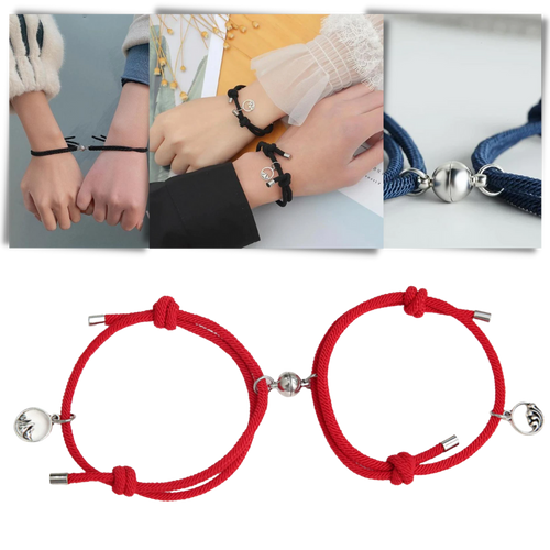 Juego de 2 pulseras magnéticas para parejas - Ozerty