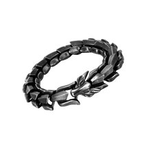 Cargar imagen en el visor de la galería, Pulsera ajustable con diseño de dragón de Midgard
 -Gris oscuro - Ozerty
