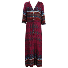 Load image into Gallery viewer, Vestido bohemio con cuello de pico

 -Rojo/XXXL - Ozerty
