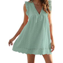 Load image into Gallery viewer, Elegante vestido de bordado inglés

 -Verde/XSVerde/SVerde/MVerde/LVerde/XLVerde/XXLVerde/3XL - Ozerty
