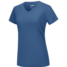 Load image into Gallery viewer, Camiseta de refrigeración instantánea para mujer con cuello de pico

 -Azul Gris - Ozerty
