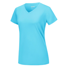 Load image into Gallery viewer, Camiseta de refrigeración instantánea para mujer con cuello de pico

 -Azul hielo - Ozerty
