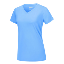 Load image into Gallery viewer, Camiseta de refrigeración instantánea para mujer con cuello de pico

 -Azul cálido - Ozerty
