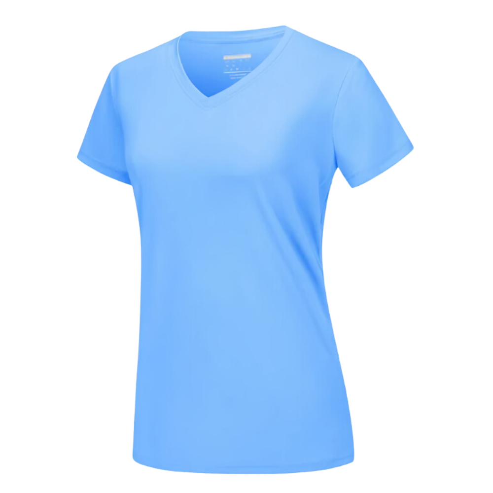 Camiseta de refrigeración instantánea para mujer con cuello de pico

 -Azul cálido - Ozerty