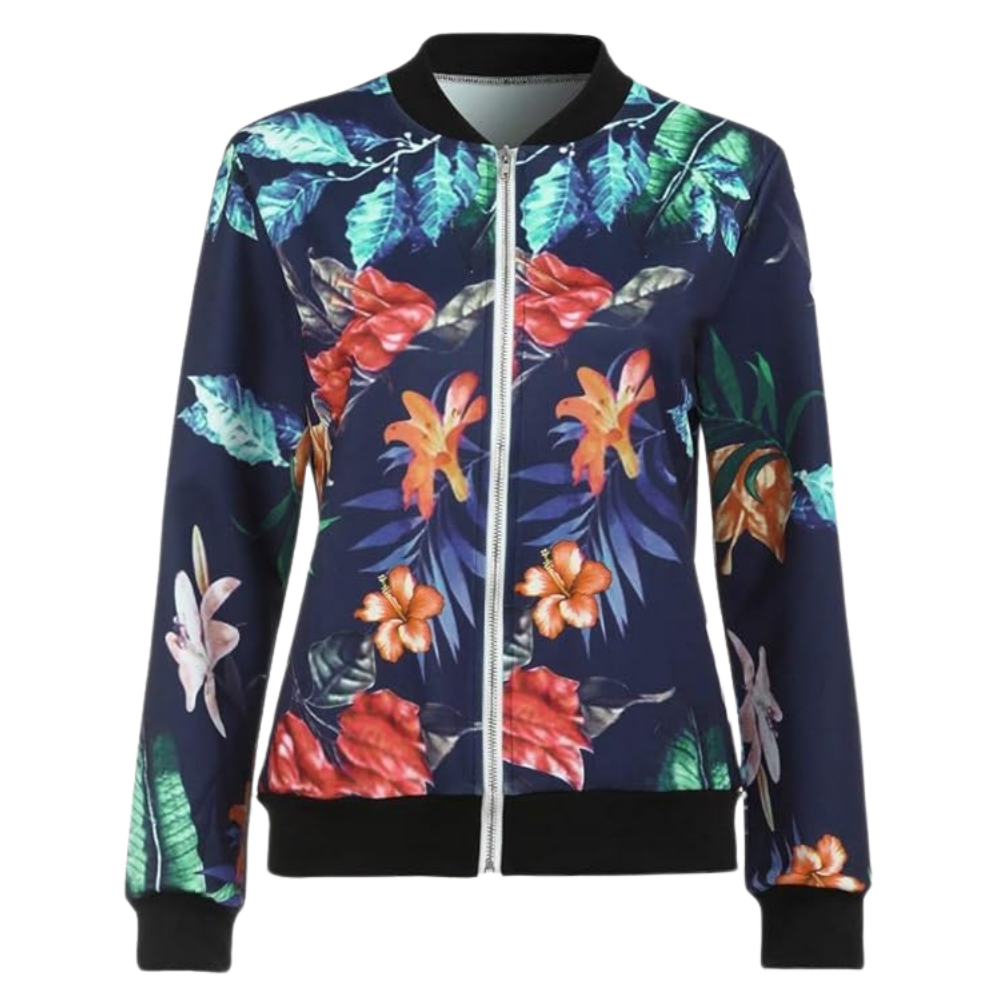 Chaqueta bomber con motivos florales y manga larga

 -Azul/SAzul/MAzul/LAzul/XLAzul/XXLAzul/3XLAzul/4XLAzul/5XL - Ozerty