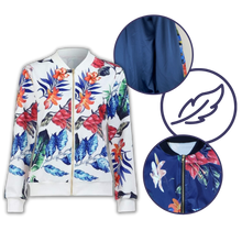 Load image into Gallery viewer, Chaqueta bomber con motivos florales y manga larga

 - Ozerty
