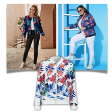 Load image into Gallery viewer, Chaqueta bomber con motivos florales y manga larga

 - Ozerty
