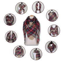 Load image into Gallery viewer, Bufanda de cashmere con tacto de lana de angora y diseño tartán
 - Ozerty
