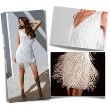 Load image into Gallery viewer, Vestido de lentejuelas con cuello de pico

 - Ozerty
