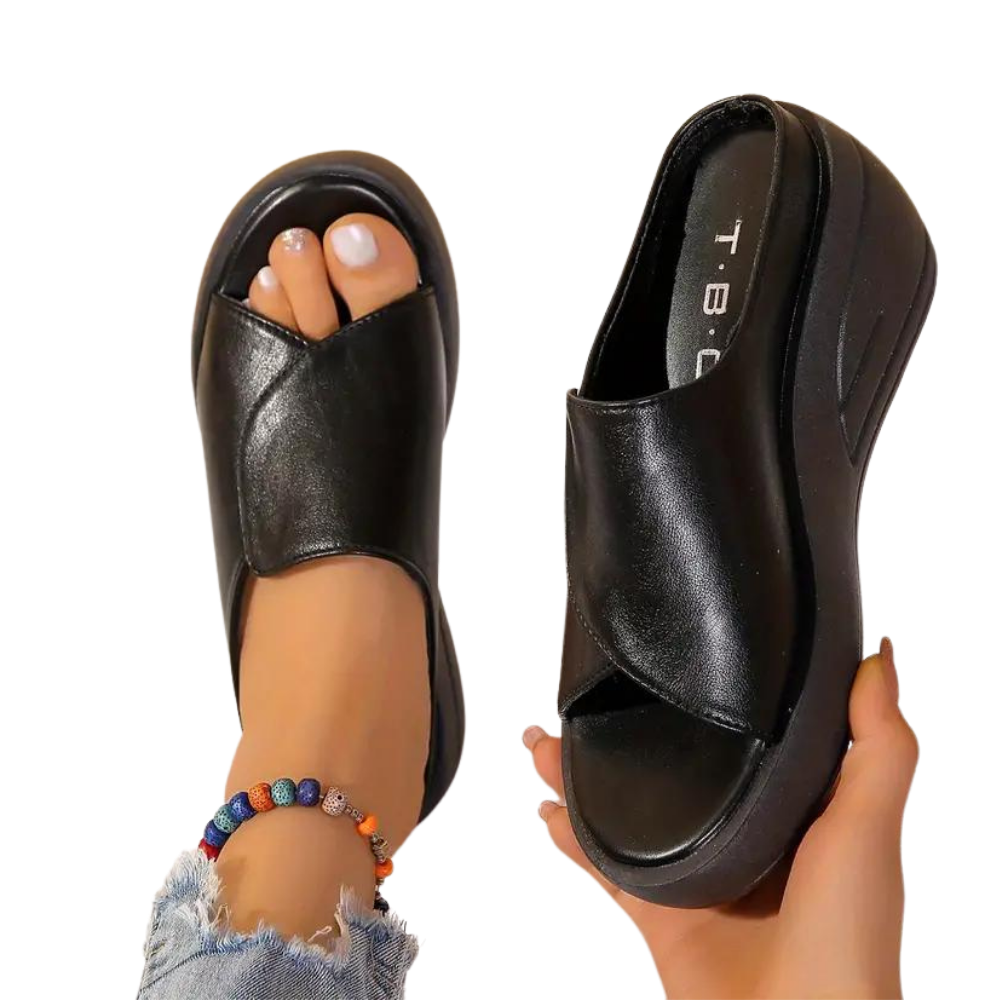 Sandalias de tacón ortopédicas con amortiguación -Negro/EU35/UK2/US4.5Negro/EU36/UK3/US5.5Negro/EU37/UK4/US6.5Negro/EU38/UK4.5/US7Negro/EU39/UK5.5/US8Negro/EU40/UK6/US8.5 - Ozerty