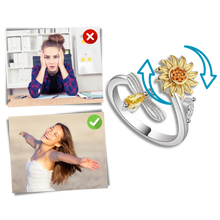 Load image into Gallery viewer, Anillo giratorio con forma de girasol
 - Ozerty
