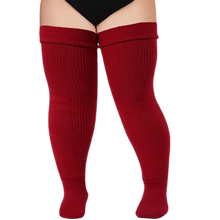 Load image into Gallery viewer, Medias musleras gruesas para mujer -Rojo oscuro - Ozerty
