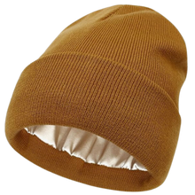 Cargar imagen en el visor de la galería, Gorro de punto con forro de satén -Caramelo - Ozerty
