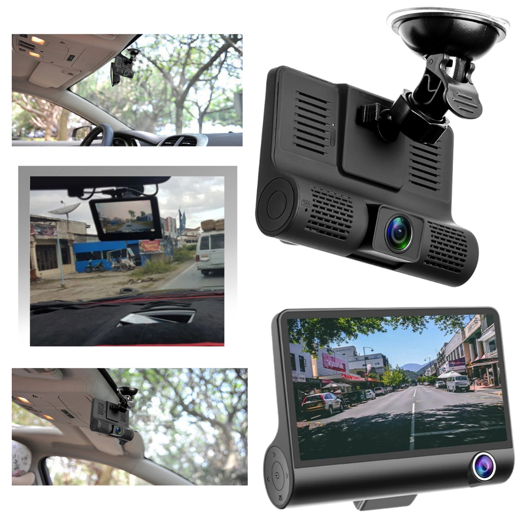 Cámara de salpicadero Full HD 1080P 3 para coche, Dashcam con