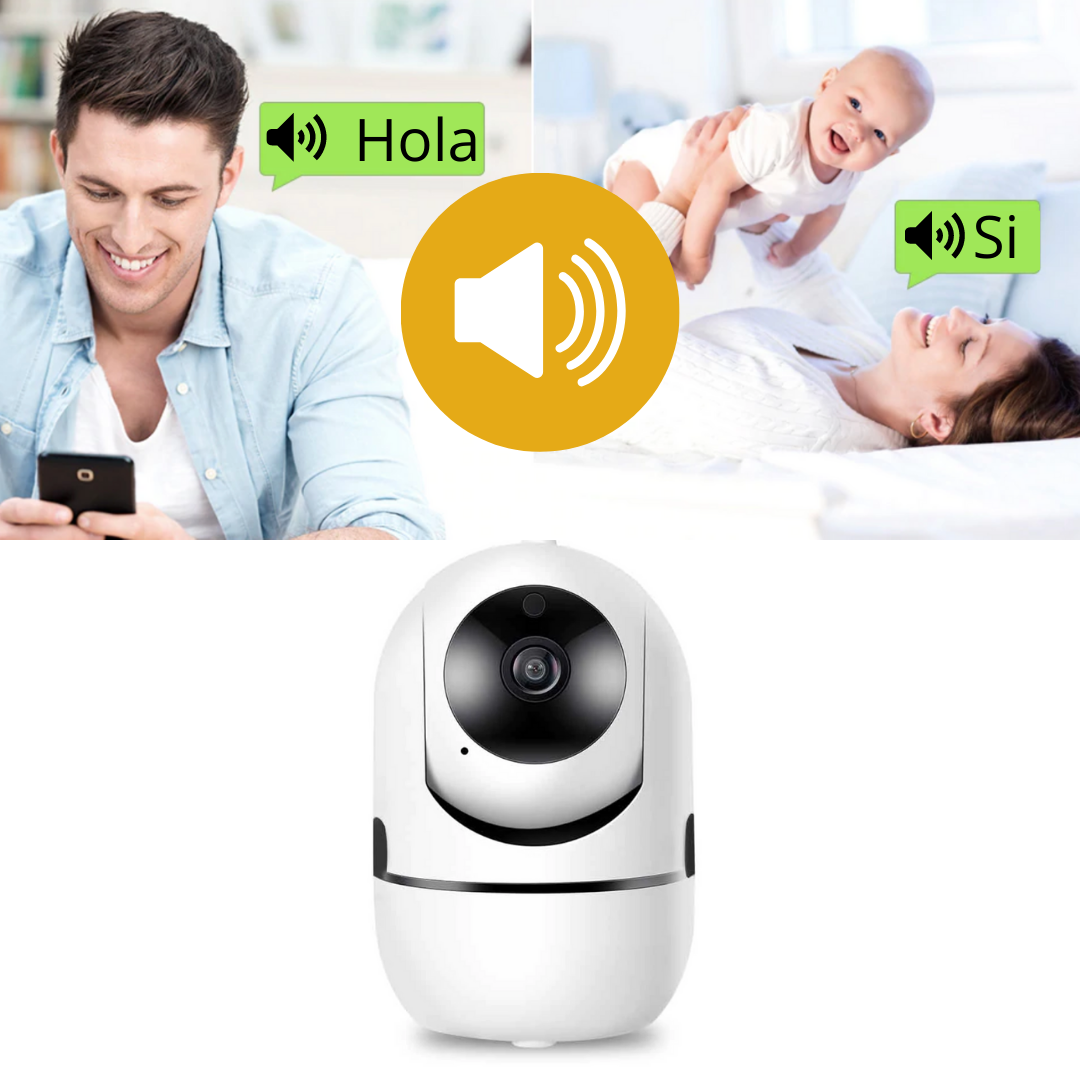 Cámara inalámbrica de seguridad para el hogar de 720p, cámara ip del robot  Wifi cámara de vigilancia Monitor de bebé para soporte para bebés /  mascotas Vista 360, Visión nocturna, Audio de