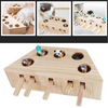 Juguete educativo de madera para gatos de 5 agujeros