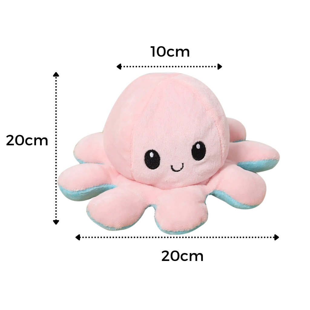 Mini pulpo reversible de peluche Muestra tu estado de nimo sin